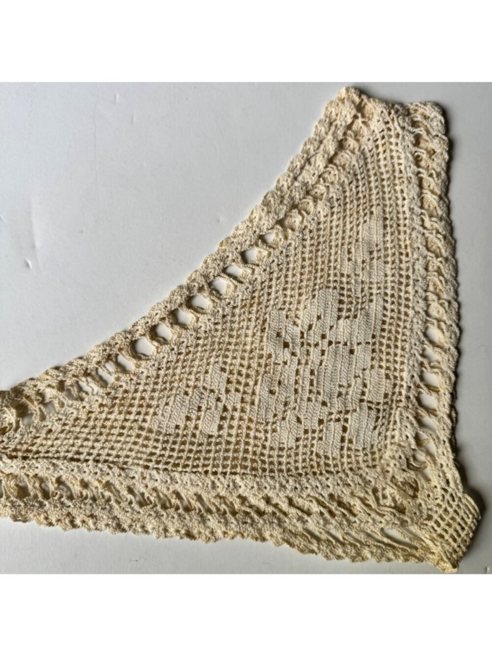 Antique Victorian Edwardian Handmade Womens Crocheted Camisole Lace Yoke Collar - Picture 10 of 14